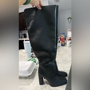 JustFab Black Over the Knee Boots